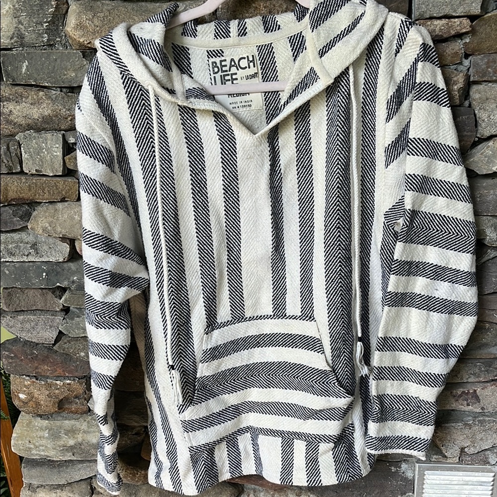 Shag Beach Striped Hoodie Sweater
